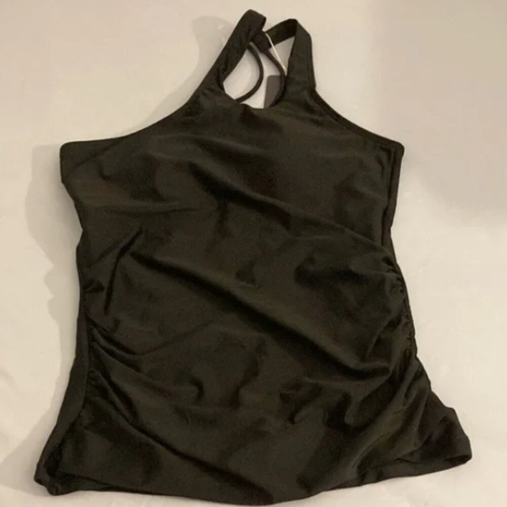Women Tankini Top Only V Neck Swim Tops Tummy Control Bathing Suit Top No Bottom